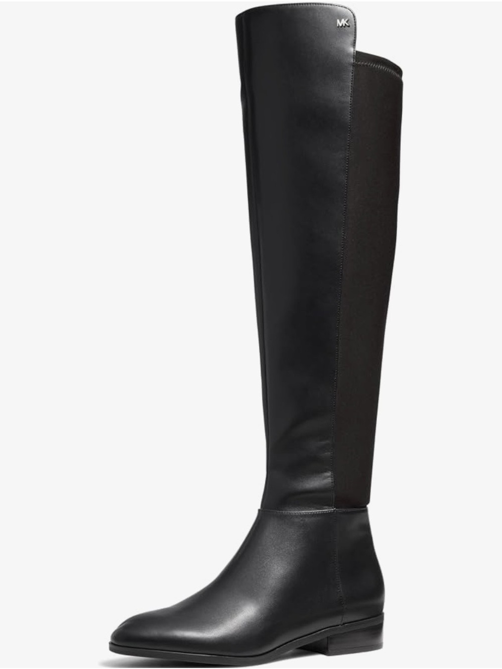 Michael Kors Bromley Over-the-Knee Boot Black Leather Stretch Back Size 7.5 NWOB